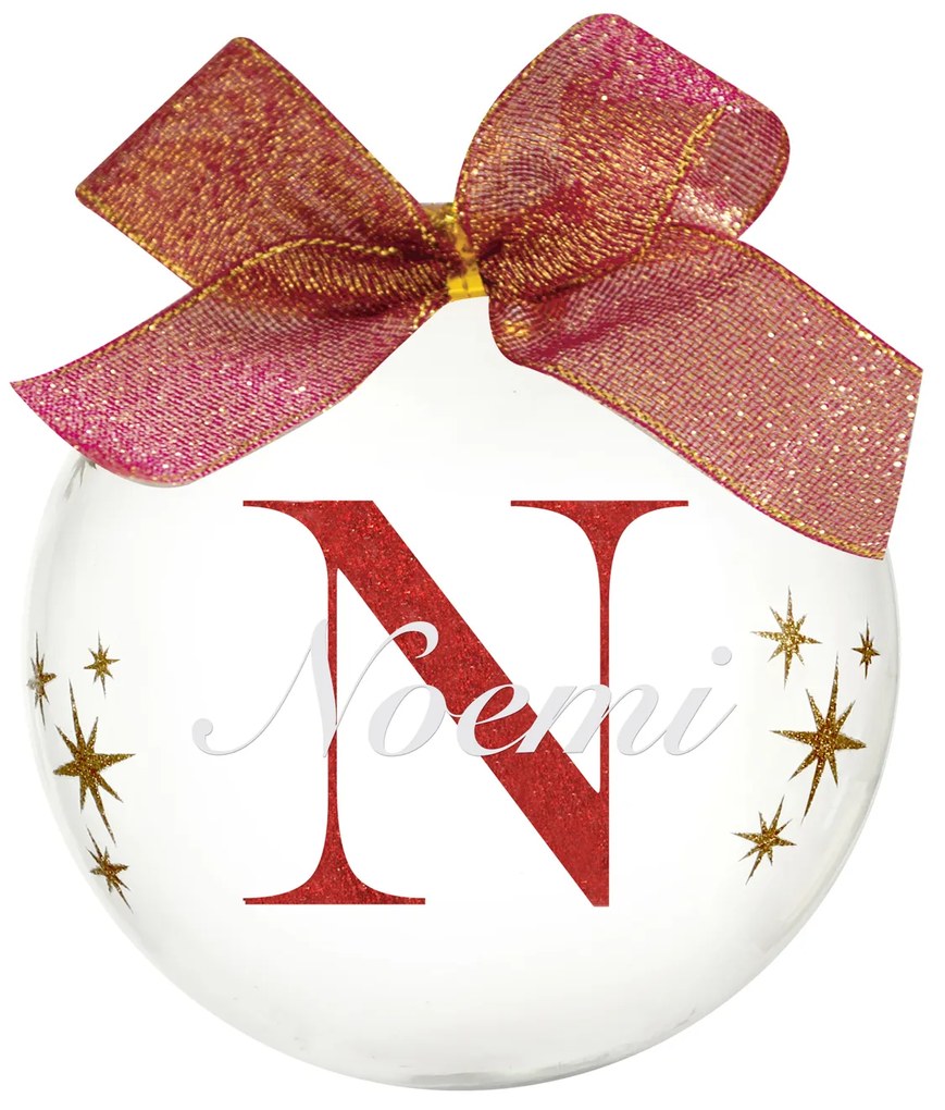 Pallina natale con nome Noemi 10cm