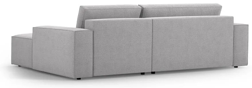 Divano letto angolare grigio chiaro in tessuto bouclé (angolo destro) Jodie - Micadoni Home