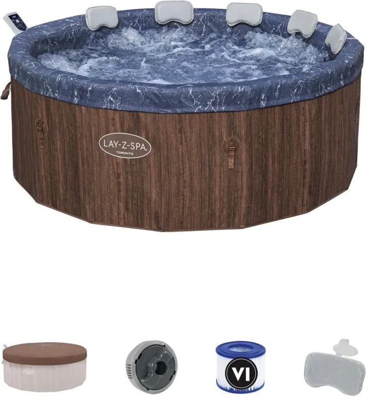 Bestway 6001W Minipiscina idromassaggio Toronto Lay-Z-Spa AirJet con app
