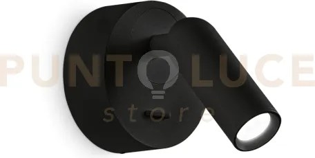 Bean applique a parete  led 3000k 3w  200 lm nero con interruttore