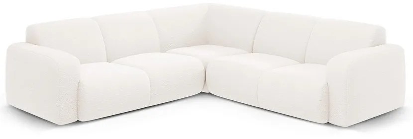 Divano angolare bianco in tessuto bouclé (angolo variabile / a L) Molino - Micadoni Home