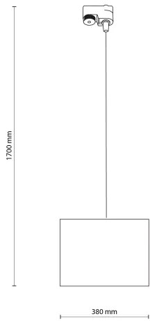 Lampadario su filo per sistema a binario TRACER 1xE27/15W/230V diametro 38 cm nero/bianco