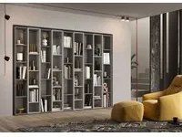 Libreria, Soggiorno moderna Gesso e Ardesia, Made in Italy ZLCINFNCOMP35