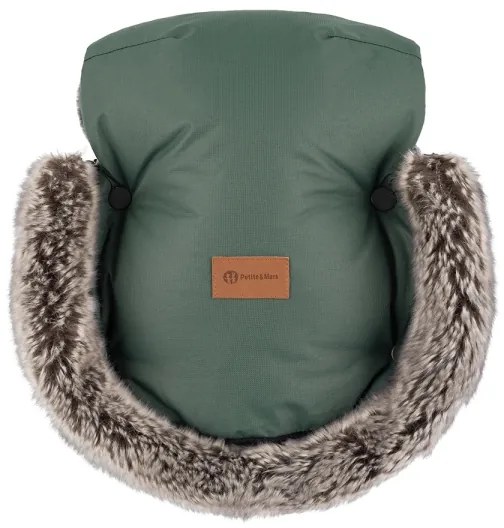 PETITE&MARS - SET Sacco nanna per bambini 4 in 1 COMFY + muffole per passeggino FURRY Khaki