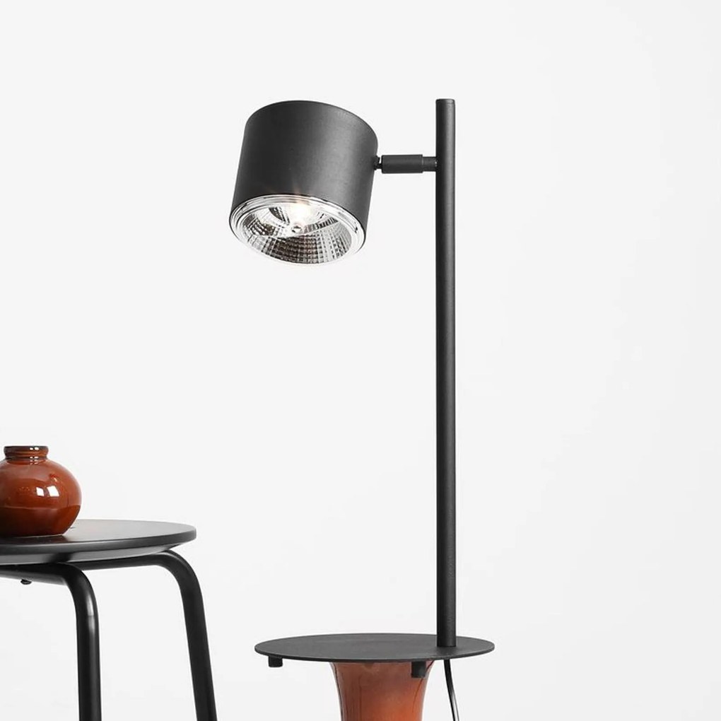 ALDEX Lampada da tavolo Bot, nera con testa mobile