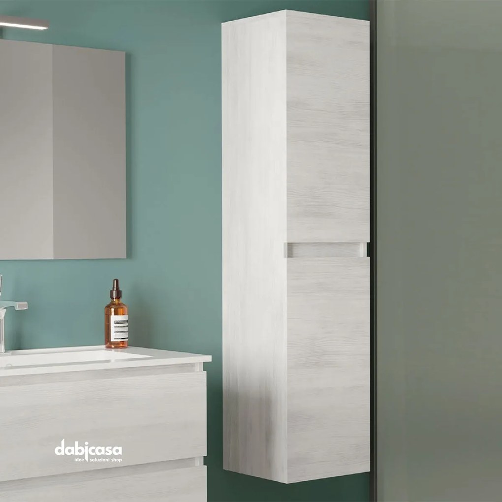 Pensile Portaoggetti "Easy" Reversibile Da 130 Cm Con Due Ante Finiture Rovere Bianco