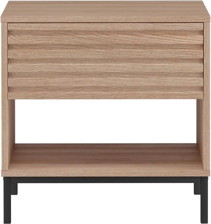 Comodino con piano effetto rovere naturale Celine - Støraa