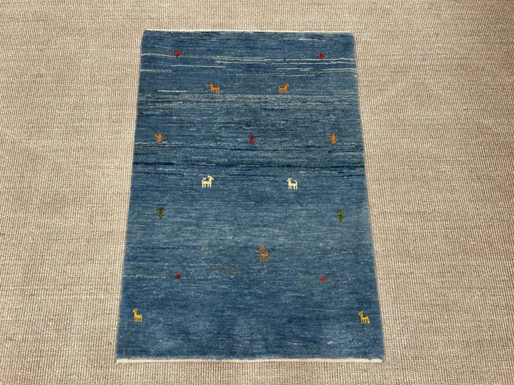 Gabbeh Tappeto 120x80 Blu (Iran) Annodato A Mano