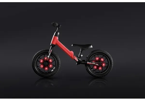 QPlay - Odrážedlo SPARK con luci LED sulle ruote, rosso