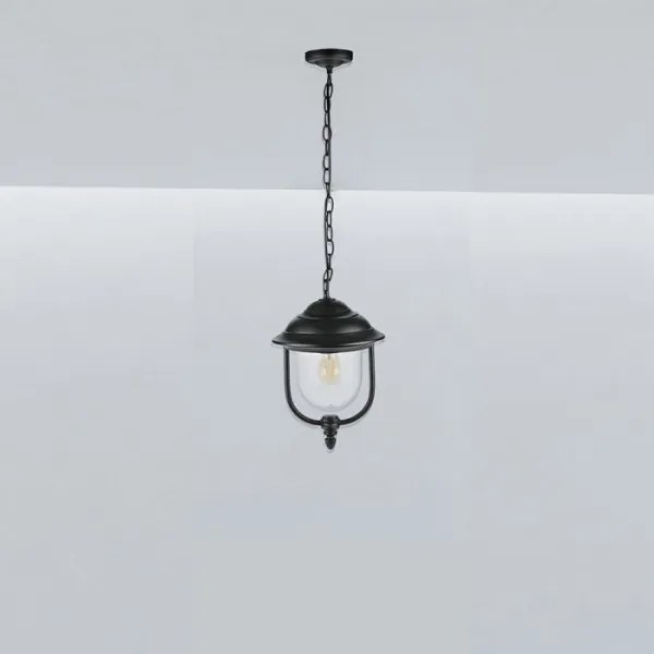 Lampadario da esterno a sospensione con catena 1xE27/60W/230V IP44 nero
