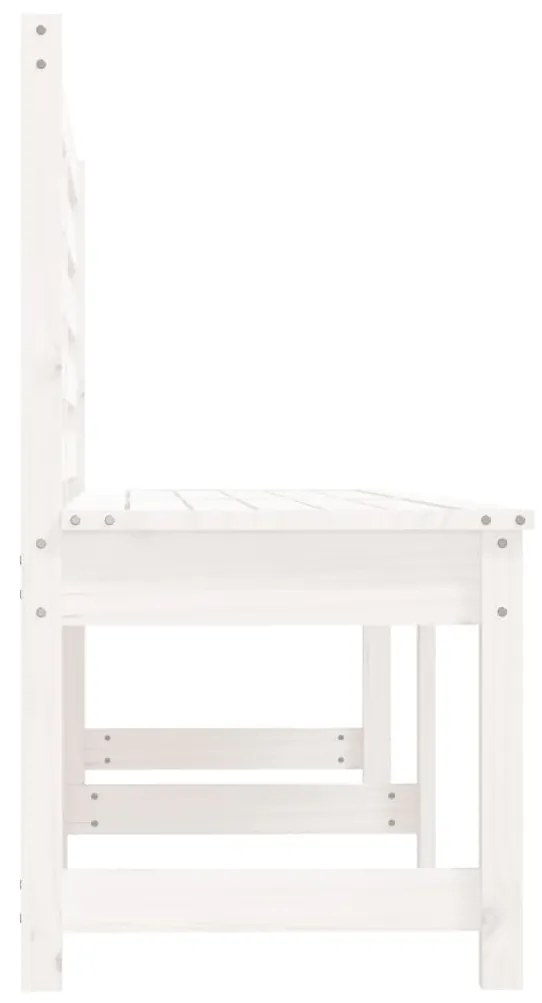 Panca da giardino bianca 201,5 cm in legno massello di pino