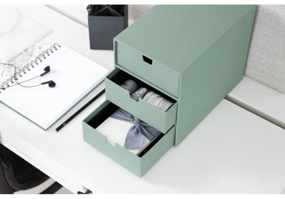 Organizer verde in cartone per cassetti Ingrid Canvas Paper Laminate – Bigso