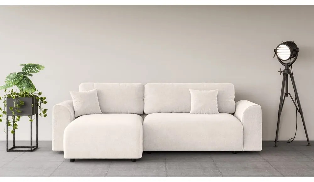 Divano angolare bianco allungabile (con composizione variabile) Lorine – Ropez