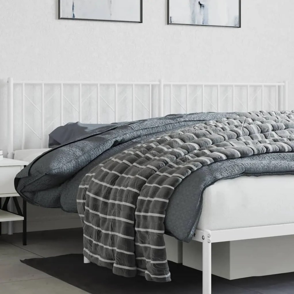 Testiera İn Metallo Bianco 200 Cm /