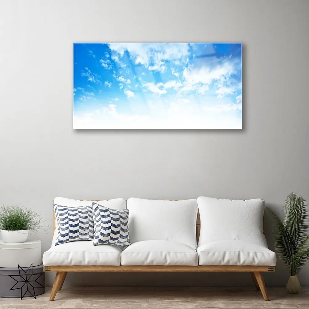 Quadro in vetro acrilico Cielo, nuvole, paesaggio 100x50 cm
