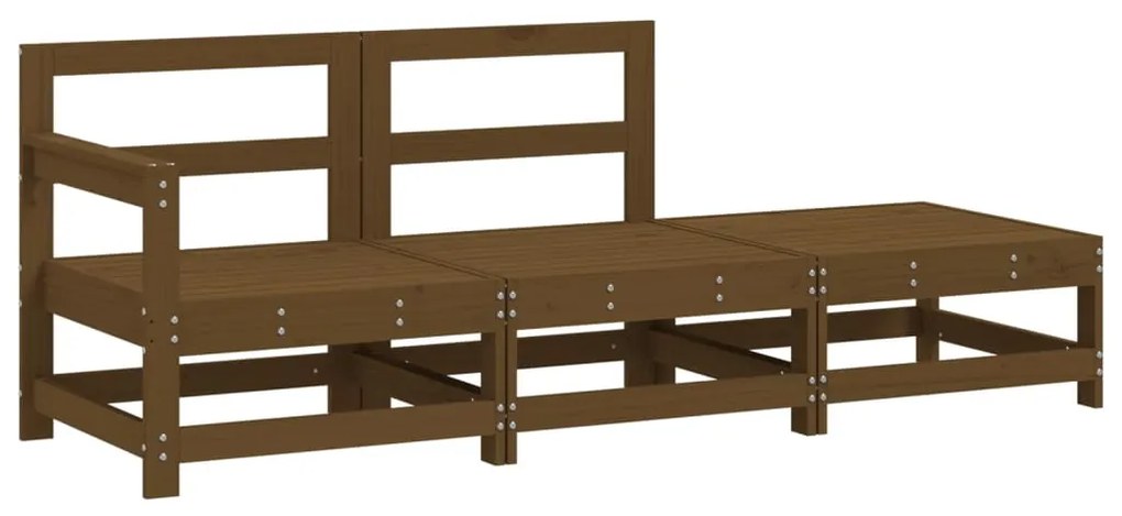 Set salotto da giardino 3 pz miele in legno massello di pino