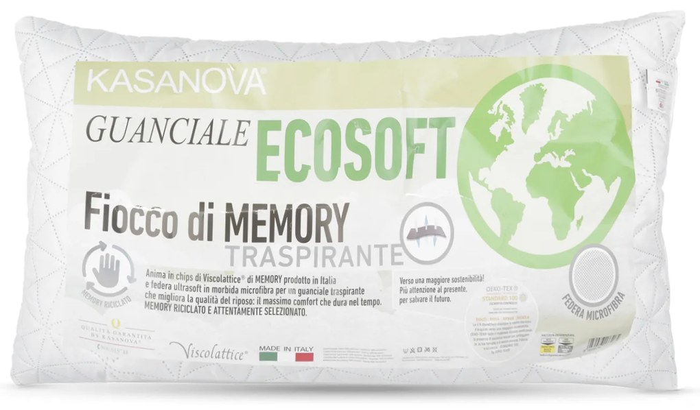 Guanciale traspirante in viscolattice fiocco di Memory Ecosoft