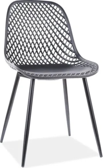 Sedia in plastica e metallo Corral A nero - H75 cm