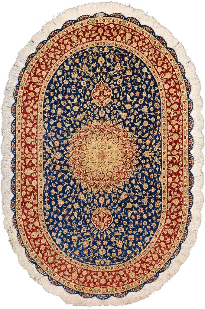 Ghom Tappeto persiano 130 x 200 Beige (Iran) Annodato A Mano