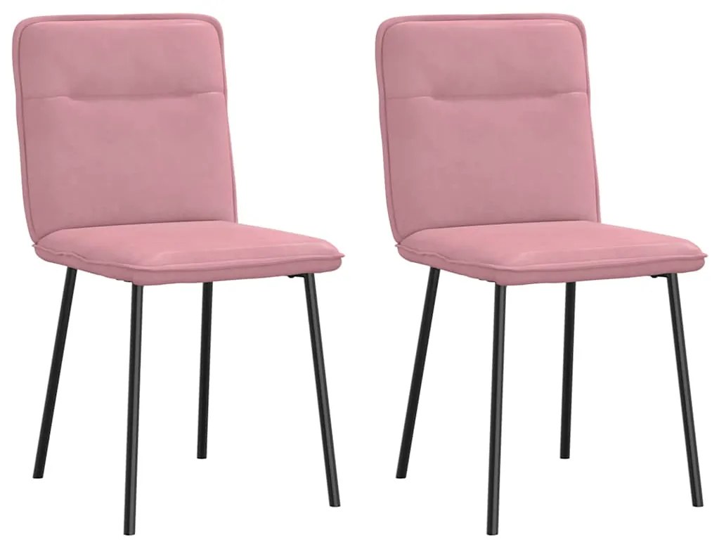Sedie Da Pranzo 2 Pz Rosa İn Velluto /