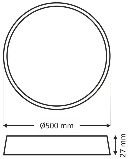 Plafoniera a LED LED/40W/230V 3000/4000/6500K Ø 50 cm nera