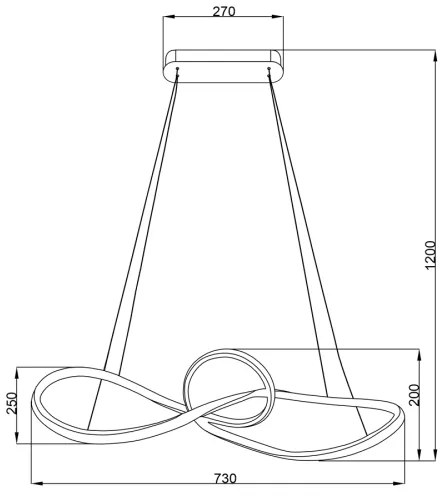 Lampadario LED a sospensione con filo MARCO LED/42W/230V nero