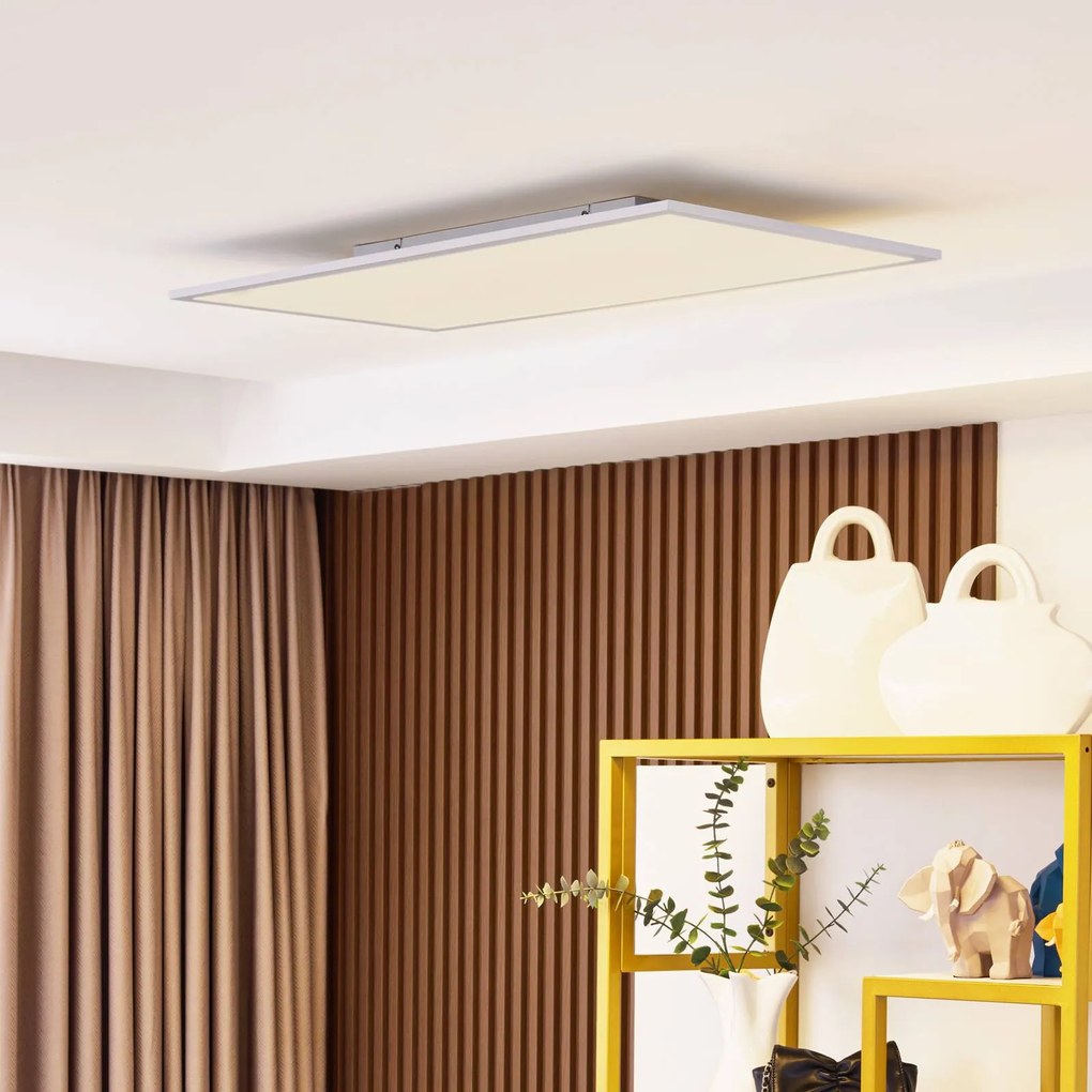 Pannello LED Lamin Lindby, dimmerabile, Bianco / Opale, Soggiorno / Sala da pranzo, Moderno, Plafoniera LED