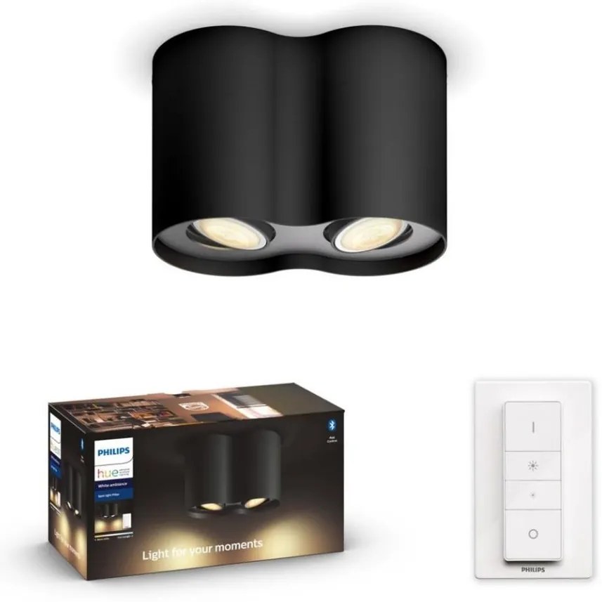 Philips 56332/30/P6 - Plafoniera LED dimmerabile Hue PILLAR 2xGU10/5W/230V + Telecomando