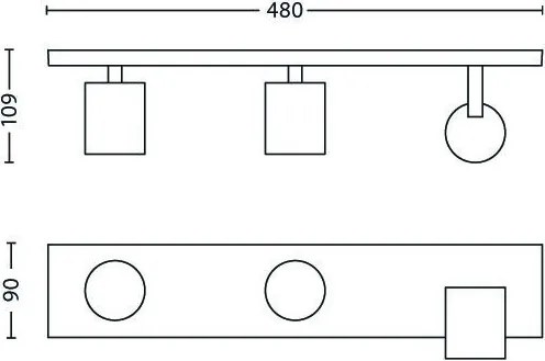 Philips 53093/48/12 - Faretto LED RGBW dimmerabile RUNNER 3xGU10/4,8W/230V cromo + telecomando