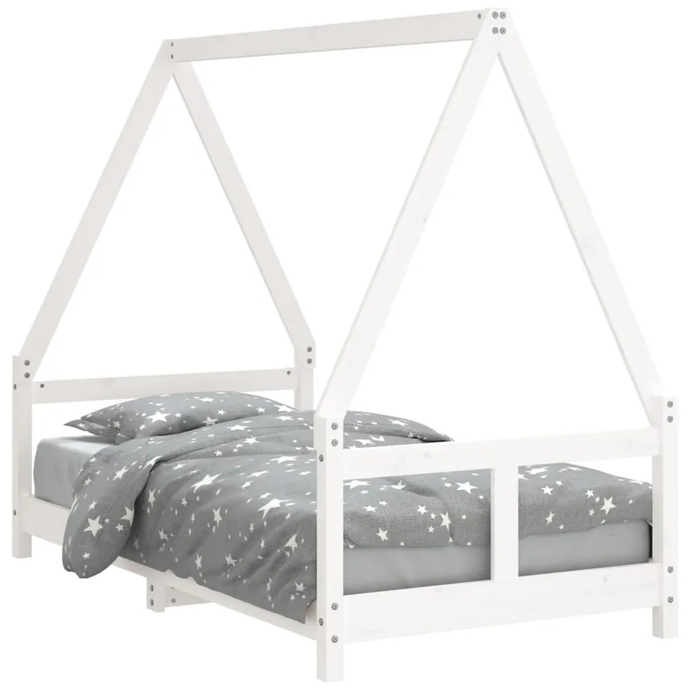 Giroletto per bambini bianco 80x160cm in legno massello di pino