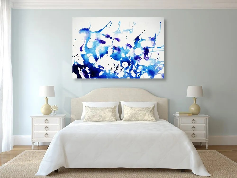Quadro su tela – Acquerello blu in stile astratto