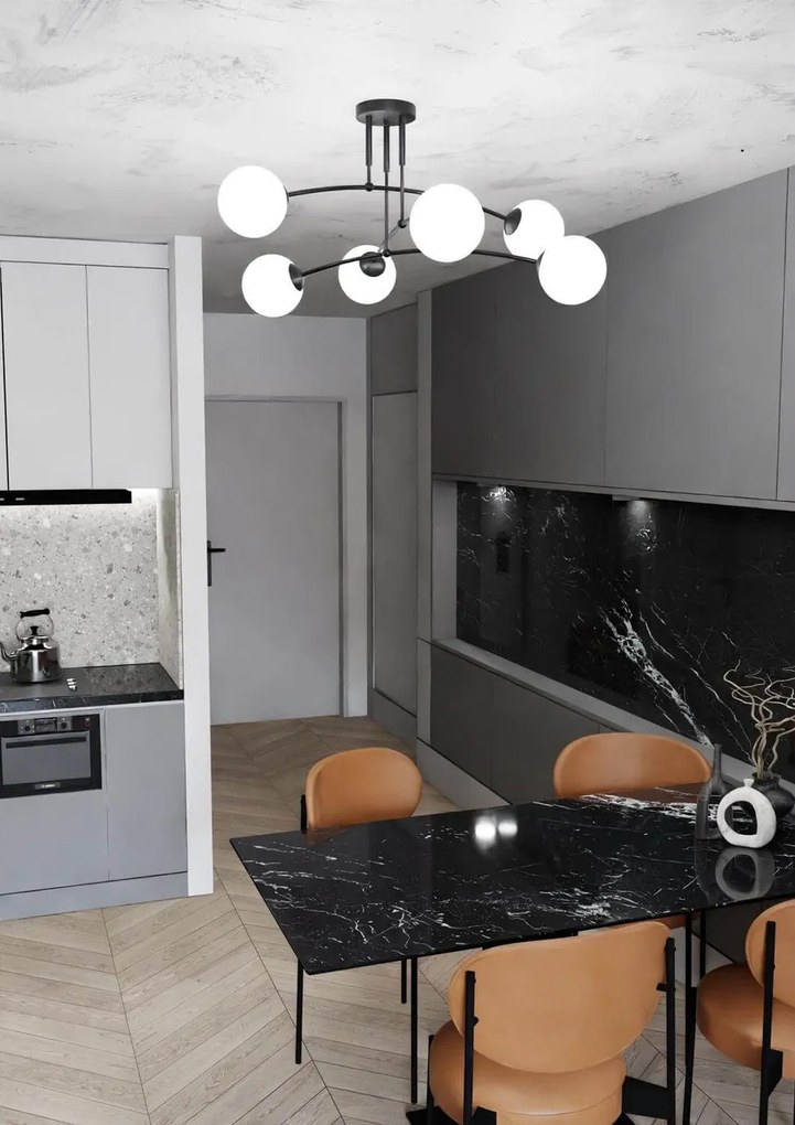 Lampadario a sospensione PREGOS 6 BLACK