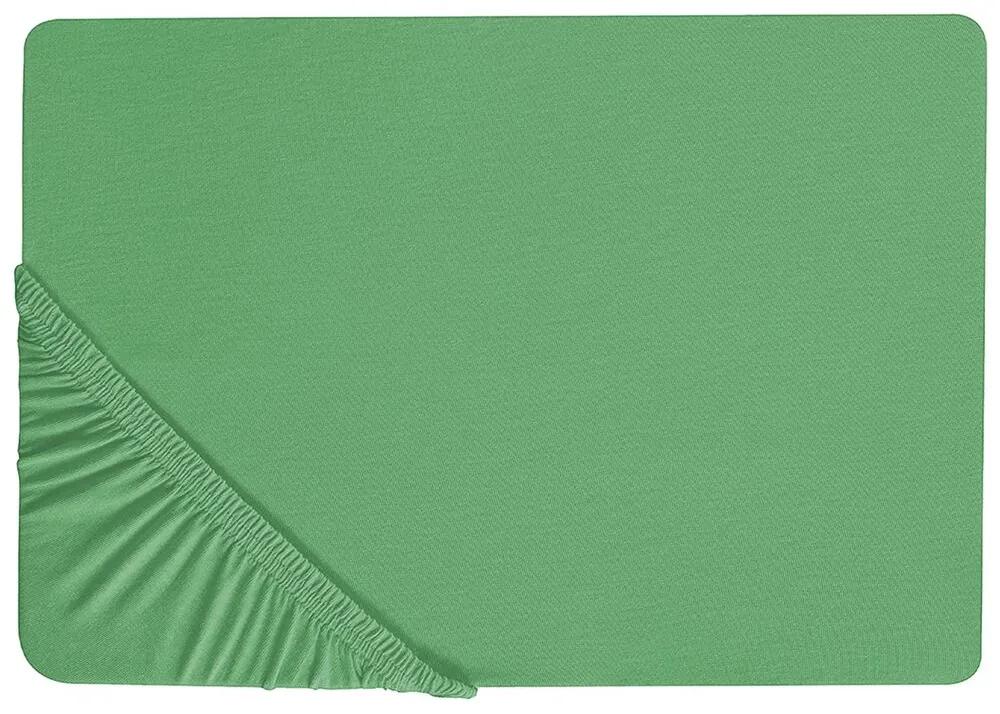 Lenzuolo con angoli cotone verde 200 x 200 cm JANBU Beliani