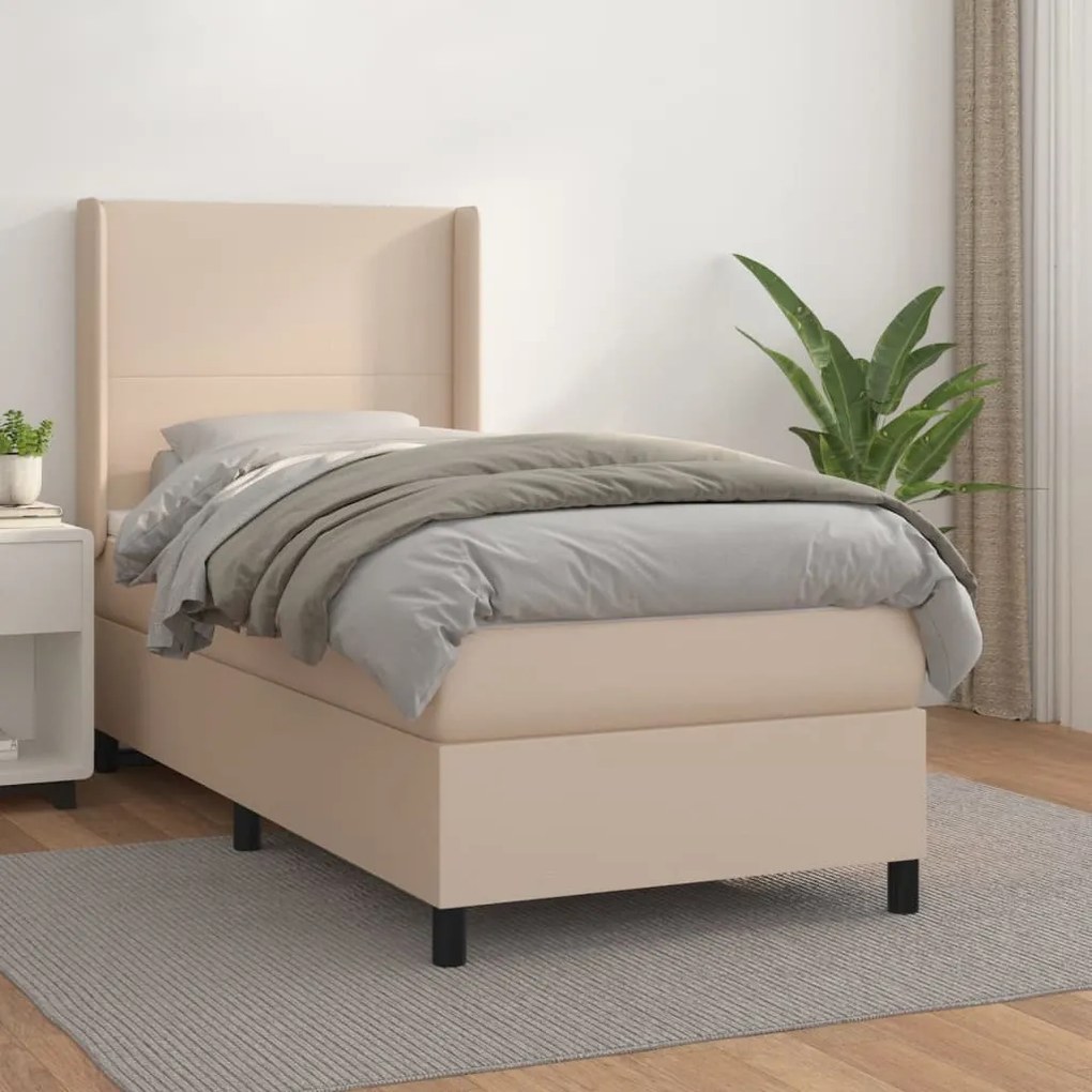 Giroletto A Molle Con Materasso Cappuccino 100x200cm Similpelle /