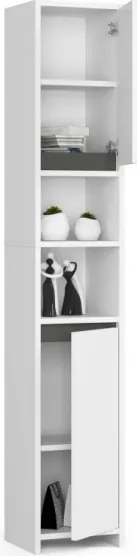 Colonna Da Bagno Multiuso 2 Ante E Vani A Giorno 32x28x180 Serena Bianca