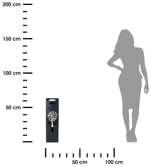 Portaombrelli in metallo INDUSTRIAL 60x21 cm nero