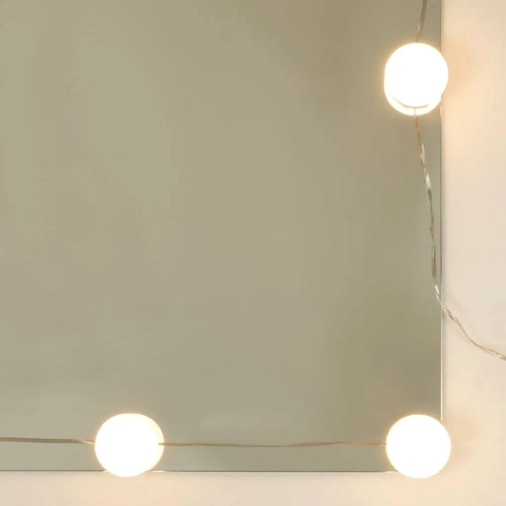 Mobile a Specchio con LED Nero 60x31,5x62 cm