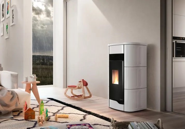 Palazzetti Anna 12 Pro 3 Stufa ermetica A Pellet ad aria 12kw Con Rivestimento in ceramica Beige