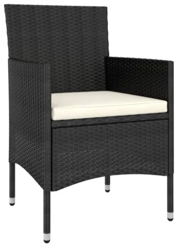 Set Divani da Giardino 5 pz in Polyrattan Nero