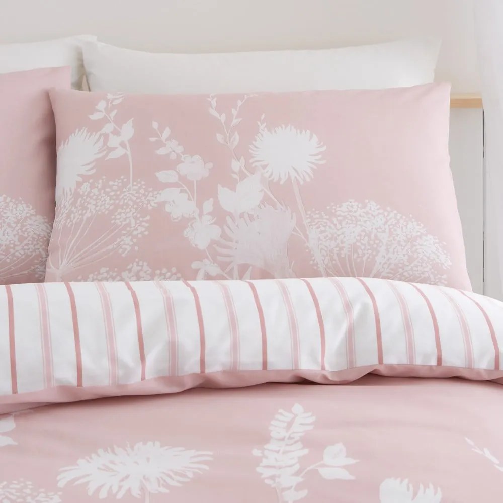 Set copripiumino e federa bianco e rosa per letto matrimoniale e per letto esteso 230x220 cm Meadowsweet Floral – Catherine Lansfield