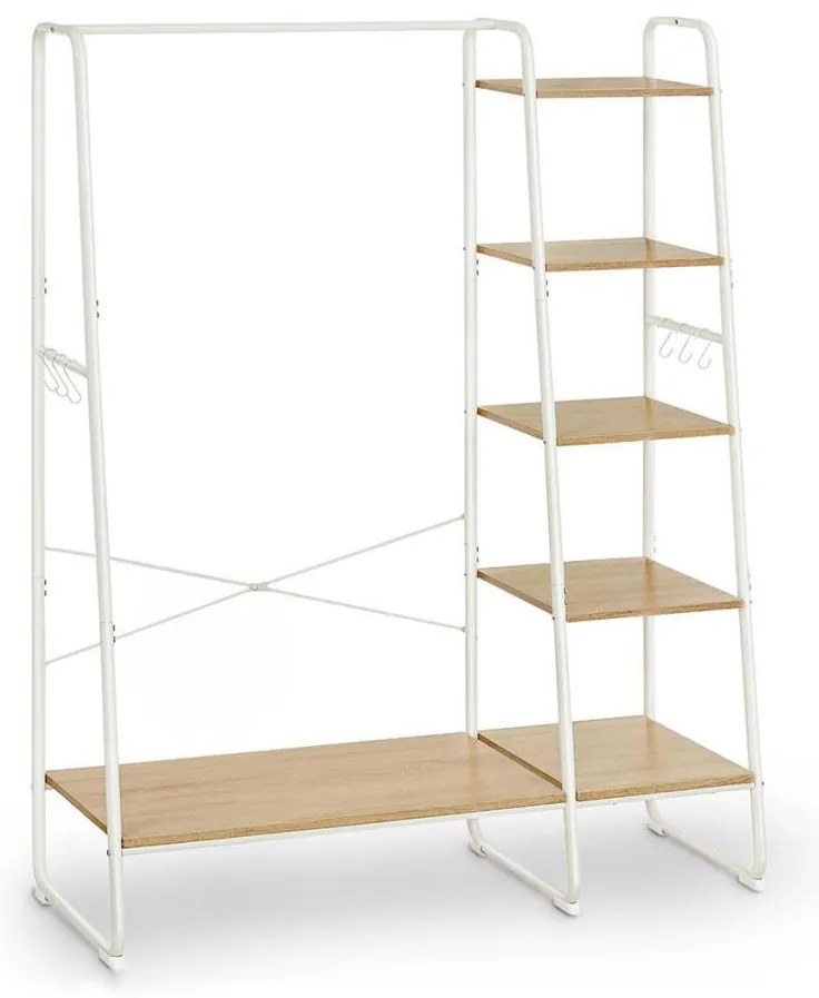 Appendiabiti da terra LINEA bianco/marrone