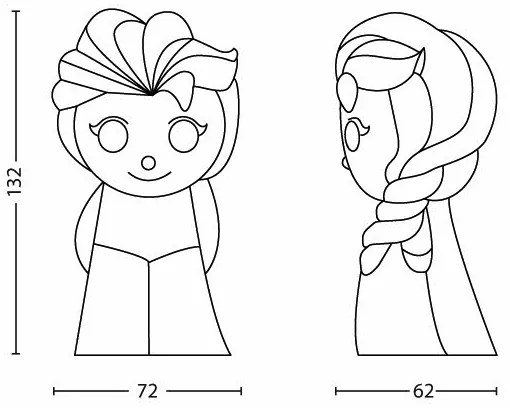 Philips 71768/03/16 - Lampada LED per bambini Disney Elsa LED/0,3W/3V