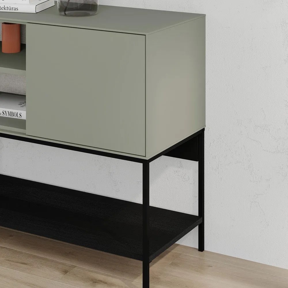 Cassettiera verde-nera 180x80x40 cm Amira - Marckeric