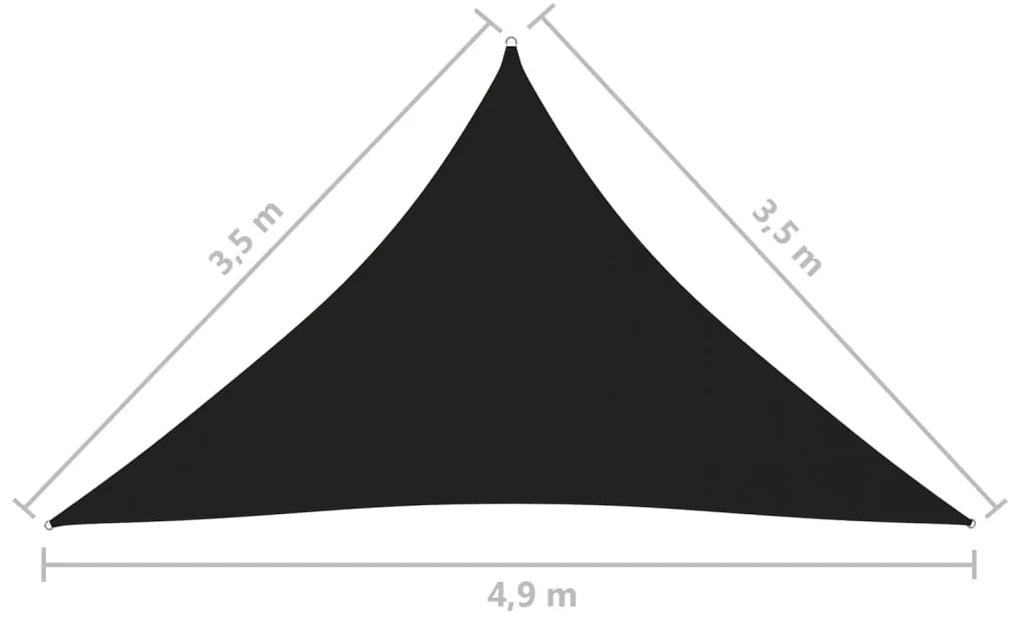 Parasole a Vela Oxford Triangolare 3,5x3,5x4,9 m Nero