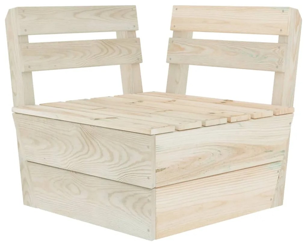 Set Divani da Giardino su Pallet 11 pz in Legno Abete Impregnato