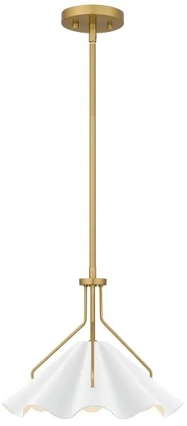 Quoizel QZ-MEJIA-1P-S-AB - Lampadario a sospensione con supporto rigido MEJIA 1xE27/60W/230V diametro 35,6 cm ottone