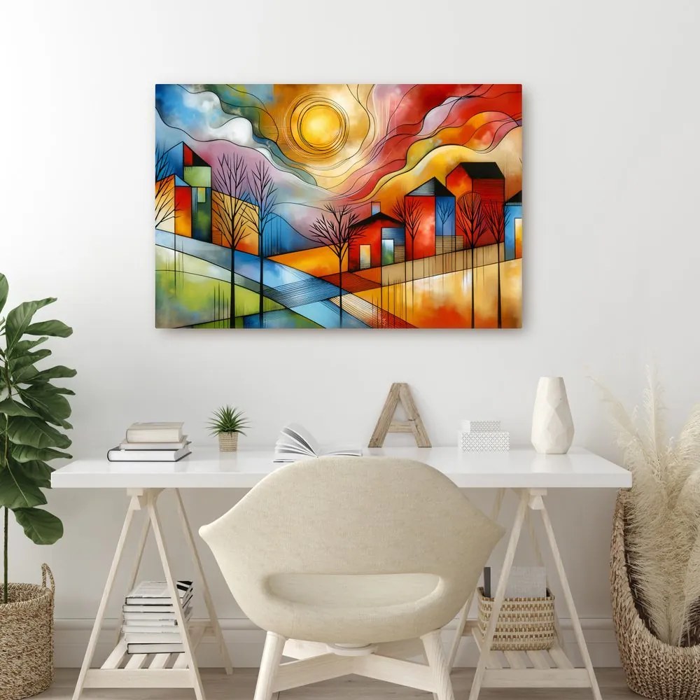 Quadro su tela – Villaggio colorato