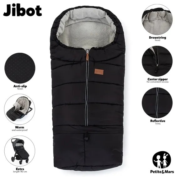 PETITE&MARS - SET Coprigambe 3in1 JIBOT + cuffie per passeggino JASIE grigio