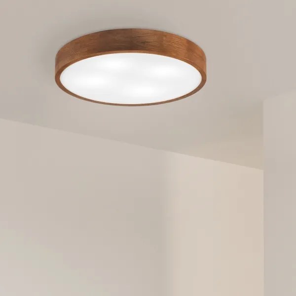 Brilagi - Plafoniera LED CARVALHO 4xE27/60W/230V finitura rovere ciliegio Ø 57,5 cm