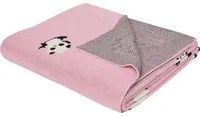 Copertina in cotone rosa per la cameretta con motivo panda 130 x 170 cm stile moderno